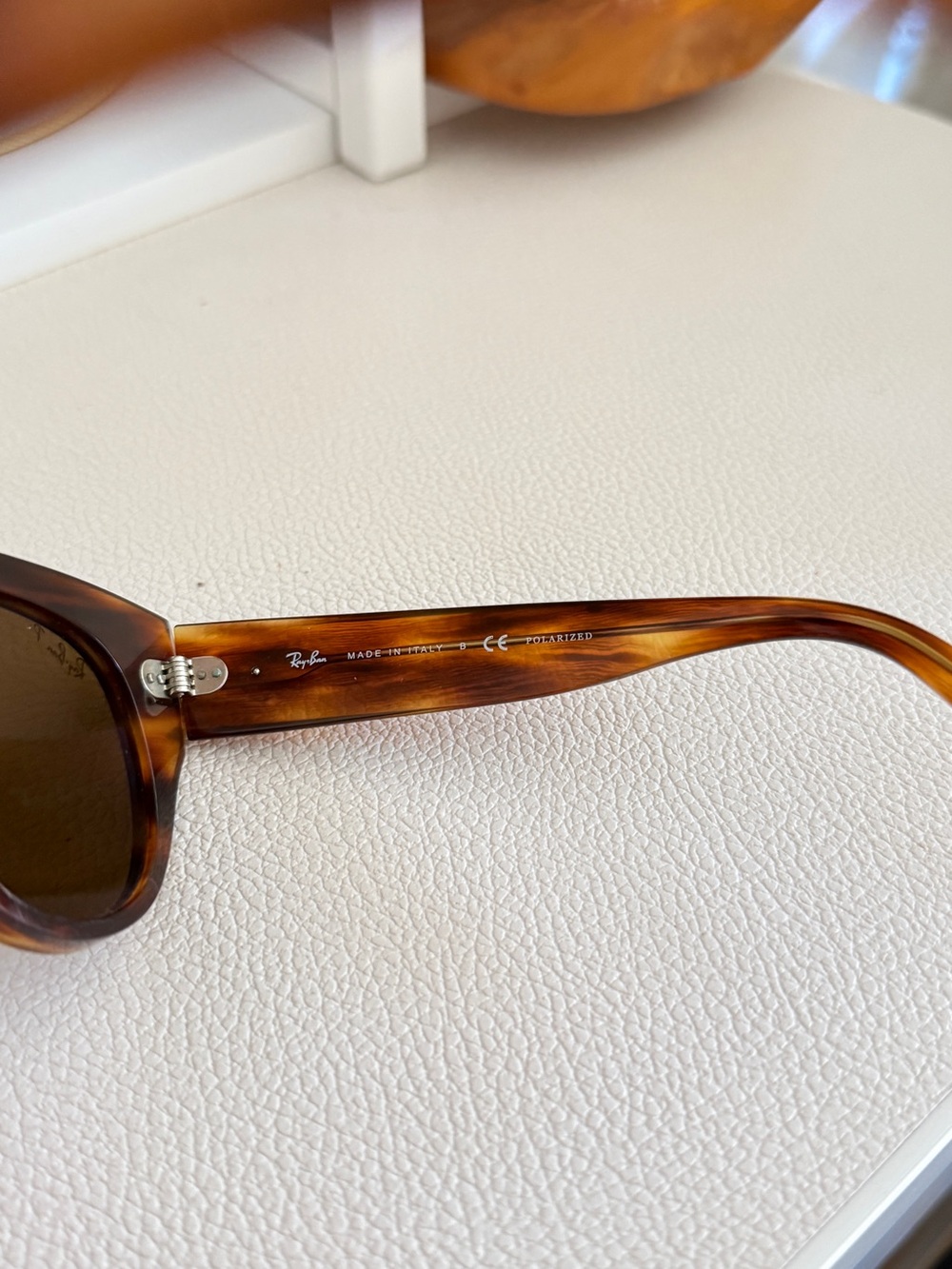 Havana Brown Ray-Ban Roundabout Polarized Sunglasses - Oversized Eyewear Glasses - Picture 15 of 17
